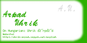 arpad uhrik business card